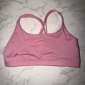 Lululemon Energy Bra Medium Support Light‎ Pink Size 12 B-D Cup Womens